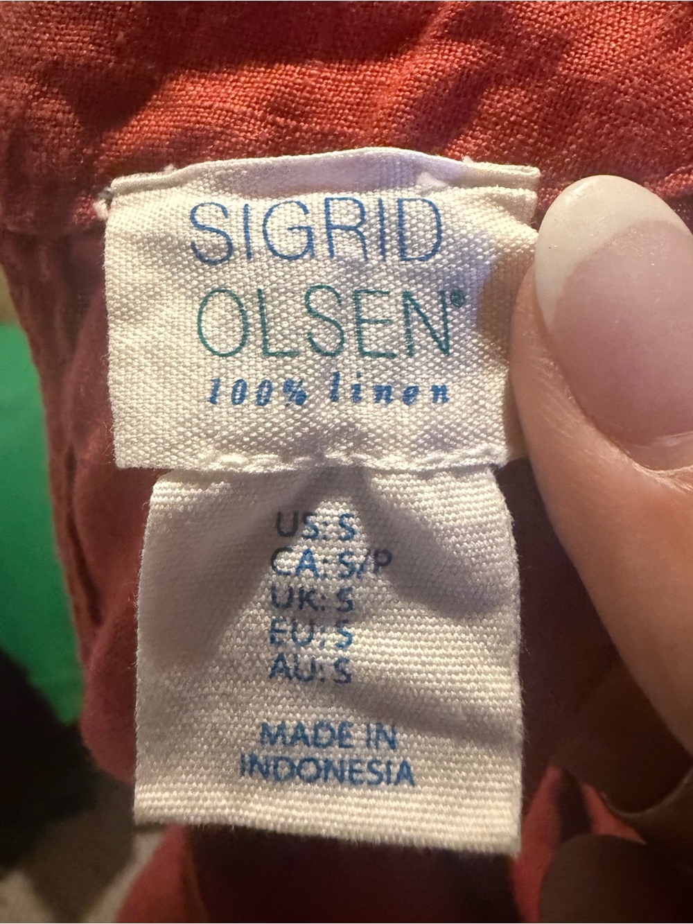 Sigrid Olsen Linen Brick Red Halter Tank Sleeveless Mini Dress S - Picture 4 of 4